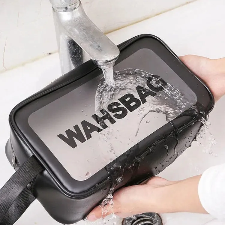 2 PCS Frosted Translucent Waterproof Storage Bag Cosmetic Bag Swimming Bag Wash Bag White M