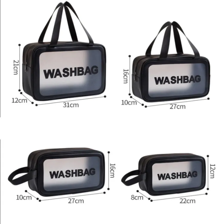 2 PCS Frosted Translucent Waterproof Storage Bag Cosmetic Bag Swimming Bag Wash Bag White M