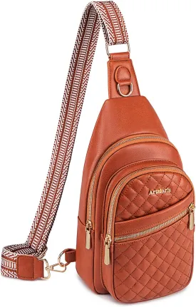 Atelaris Leather Sling Bag for Women,Fashion Crossbody Bags Fanny Packs for Women,Chest Bag for Travel Sport