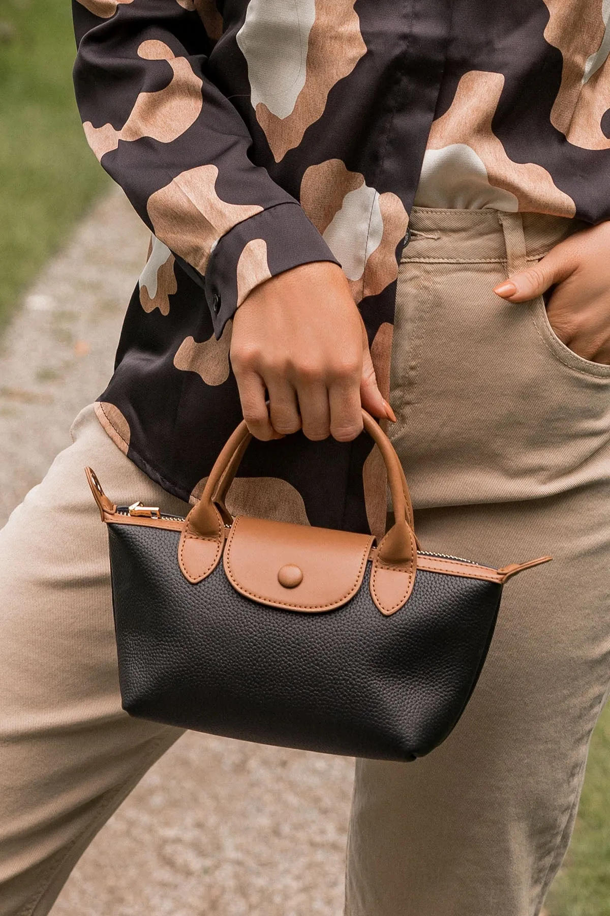 Black Mini Leather Shopper