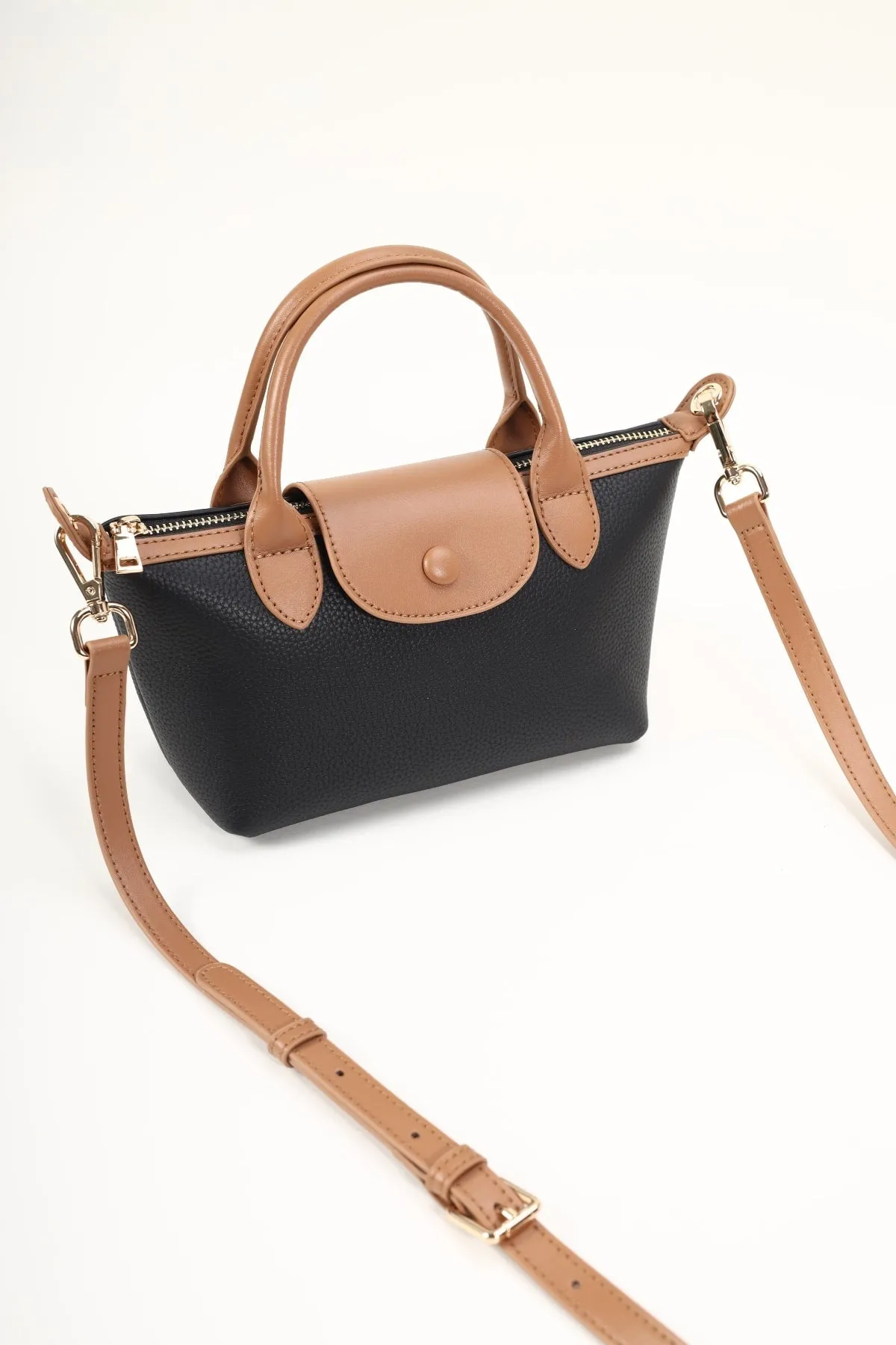 Black Mini Leather Shopper