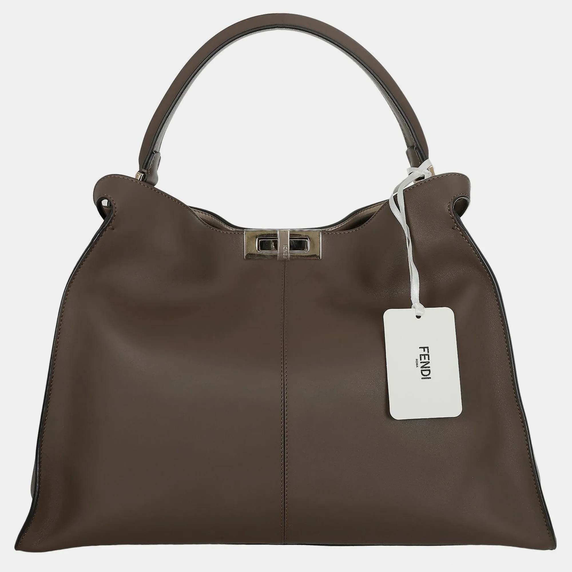 Brown Leather Large Peekaboo X-Lite Tote bag