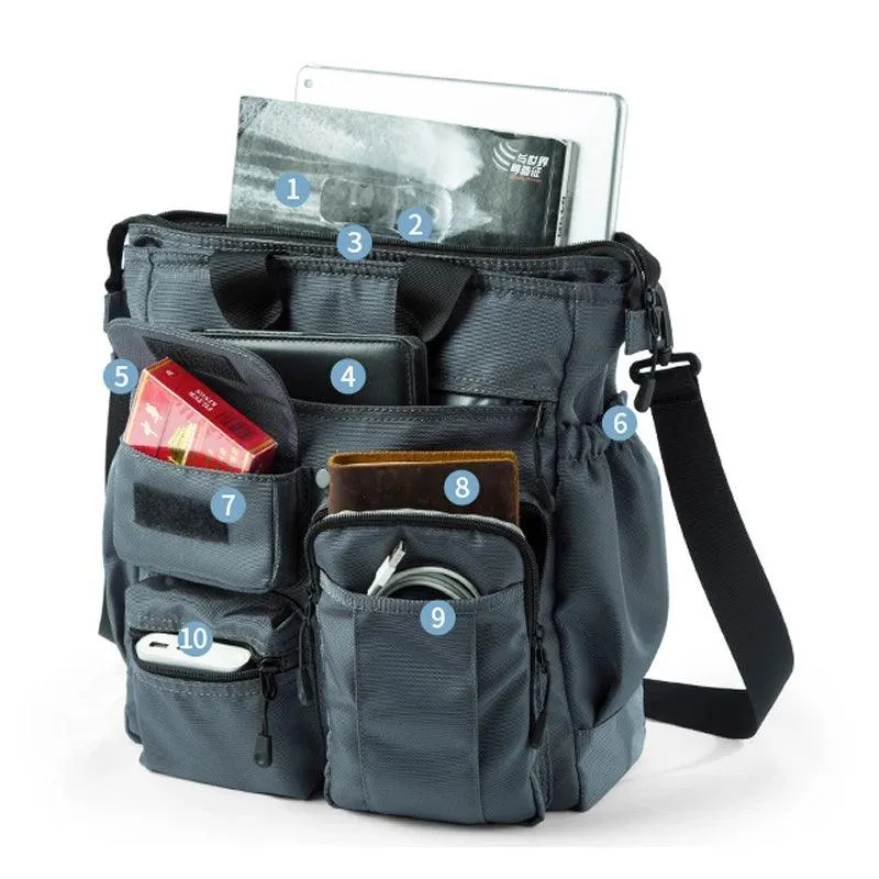 Business Briefcase Multifunction Fashion Shoulder Messenger Bag with USB Port