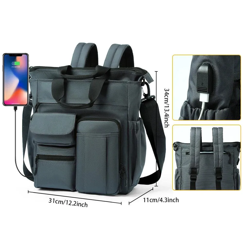 Business Briefcase Multifunction Fashion Shoulder Messenger Bag with USB Port