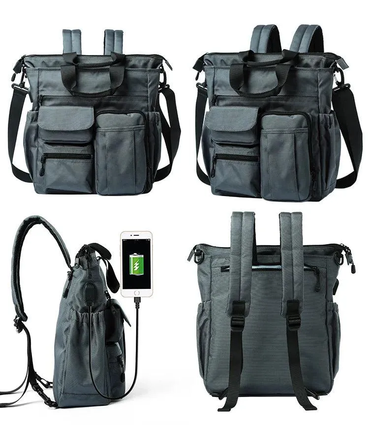 Business Briefcase Multifunction Fashion Shoulder Messenger Bag with USB Port