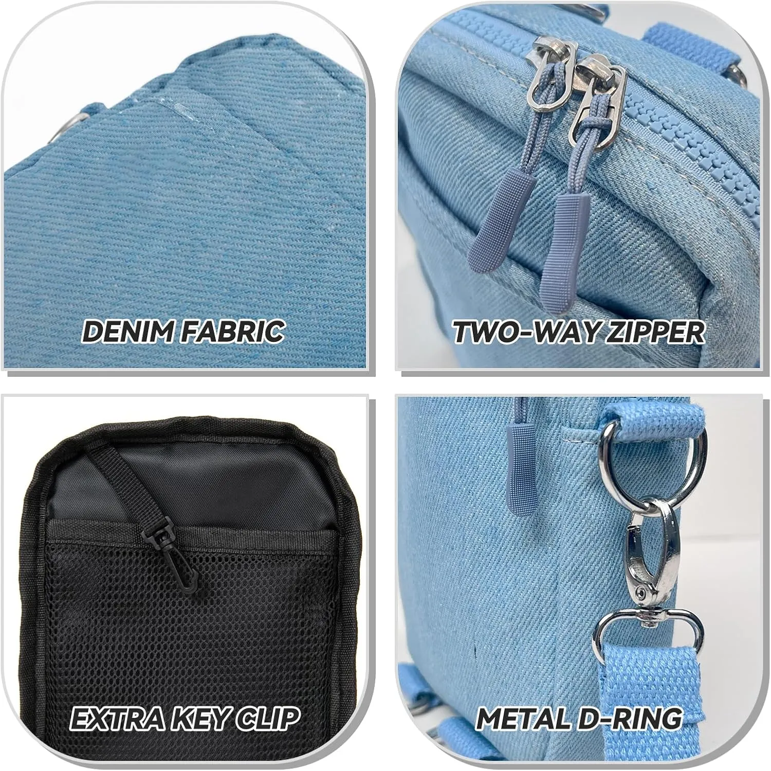 Crossbody Bag Sling bag for Women Men with RFID Card Slot - 5in1 Fanny Packs for Women Cross Body with 2 Adjustable Straps