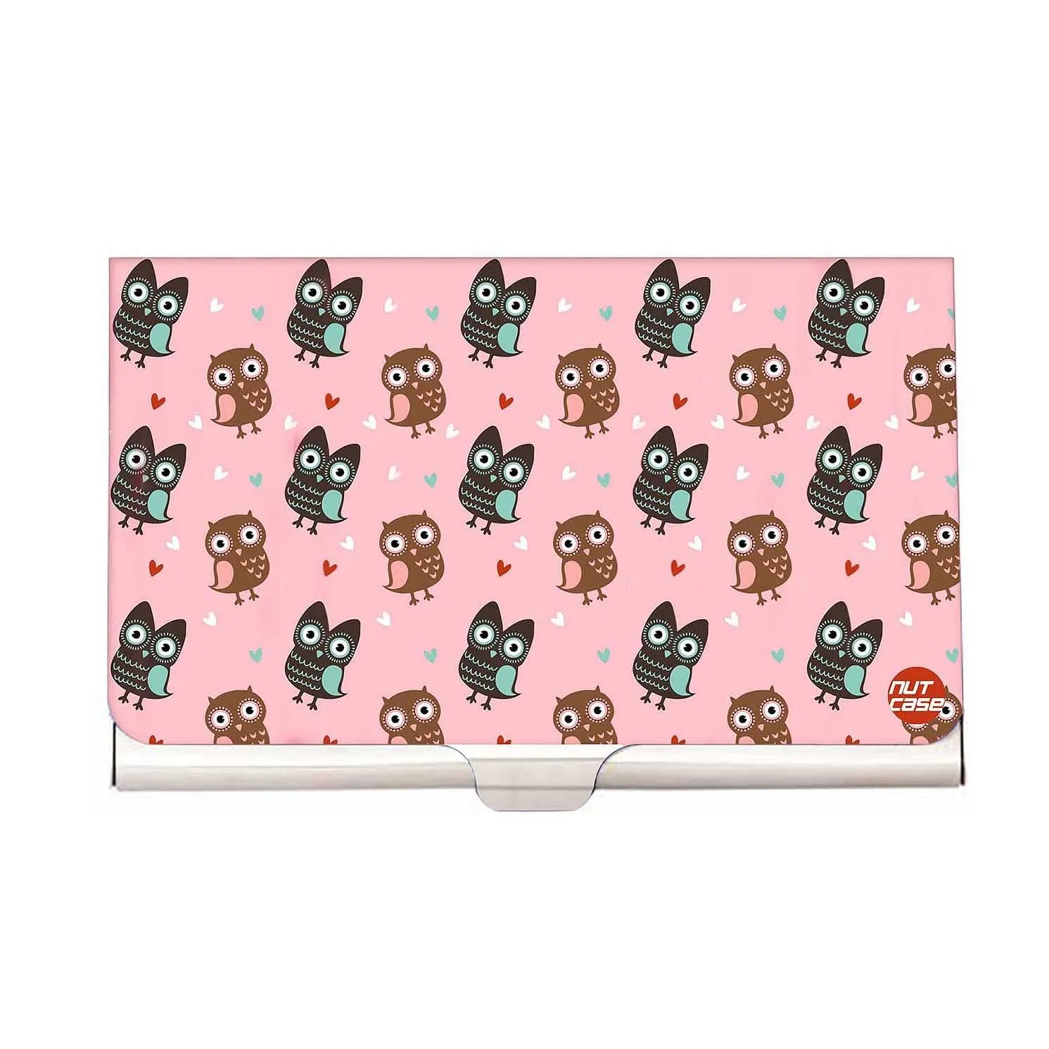 Designer Visiting Card Holder Nutcase - Sweet Owls