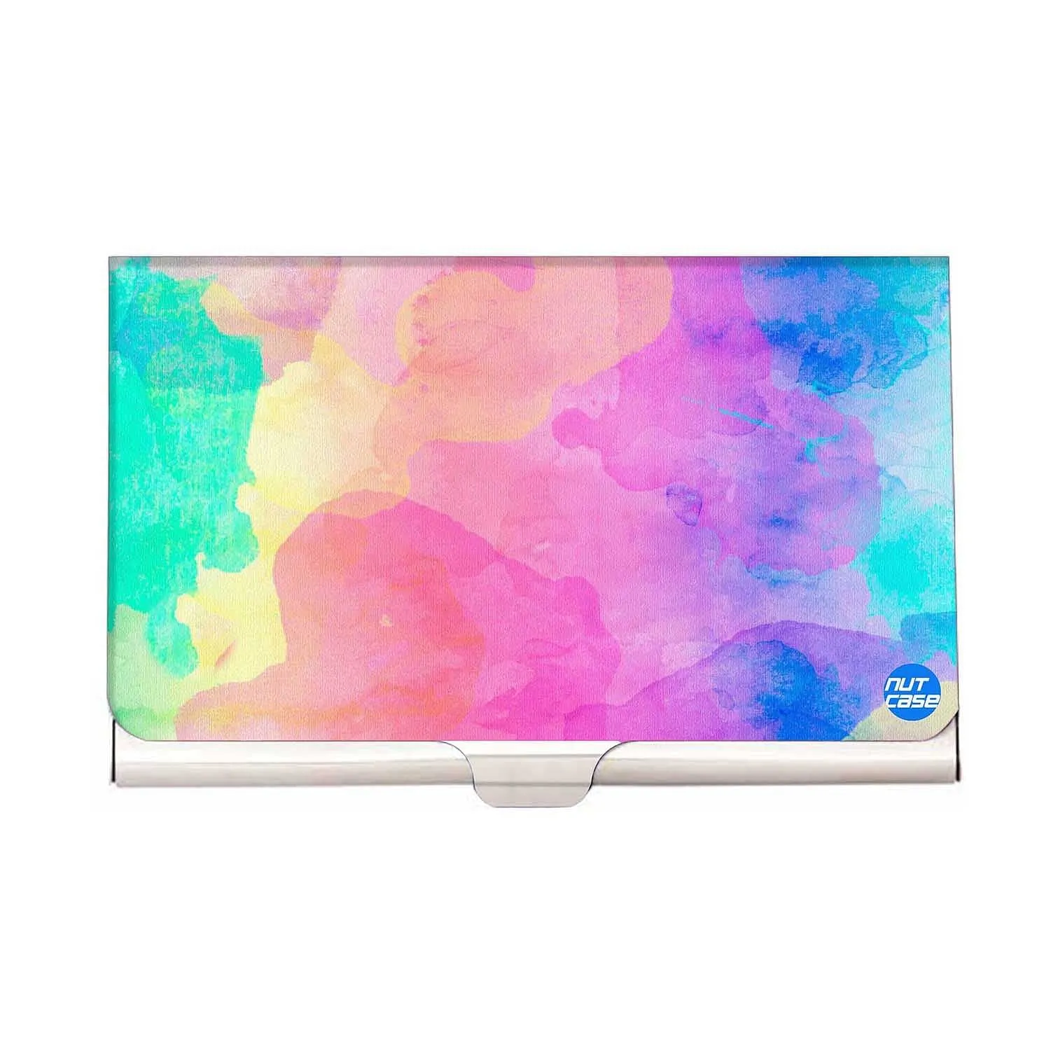 Designer Visiting Card Holder Nutcase - Watercolors Paint Mix Colors