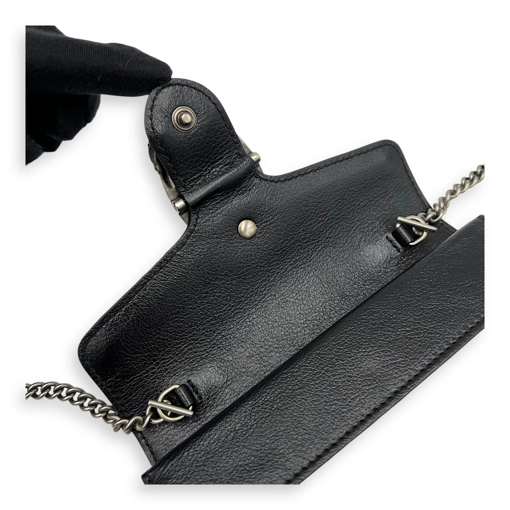 Dionysus Super Mini Red Crossbody Bag in Tweed, Ruthenium hardware