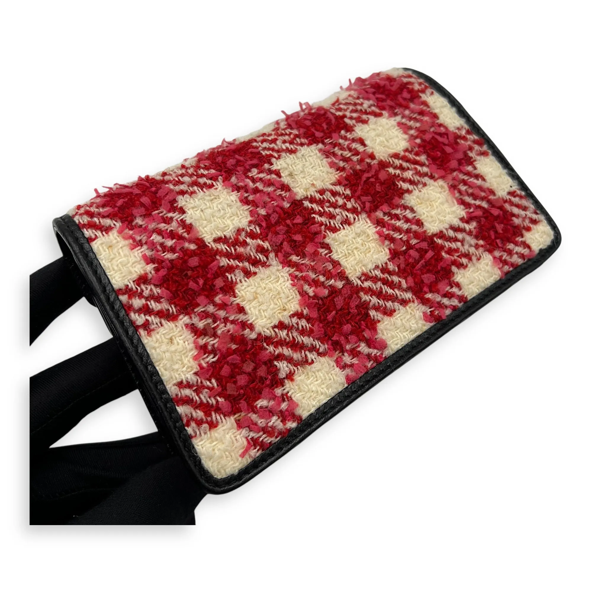 Dionysus Super Mini Red Crossbody Bag in Tweed, Ruthenium hardware