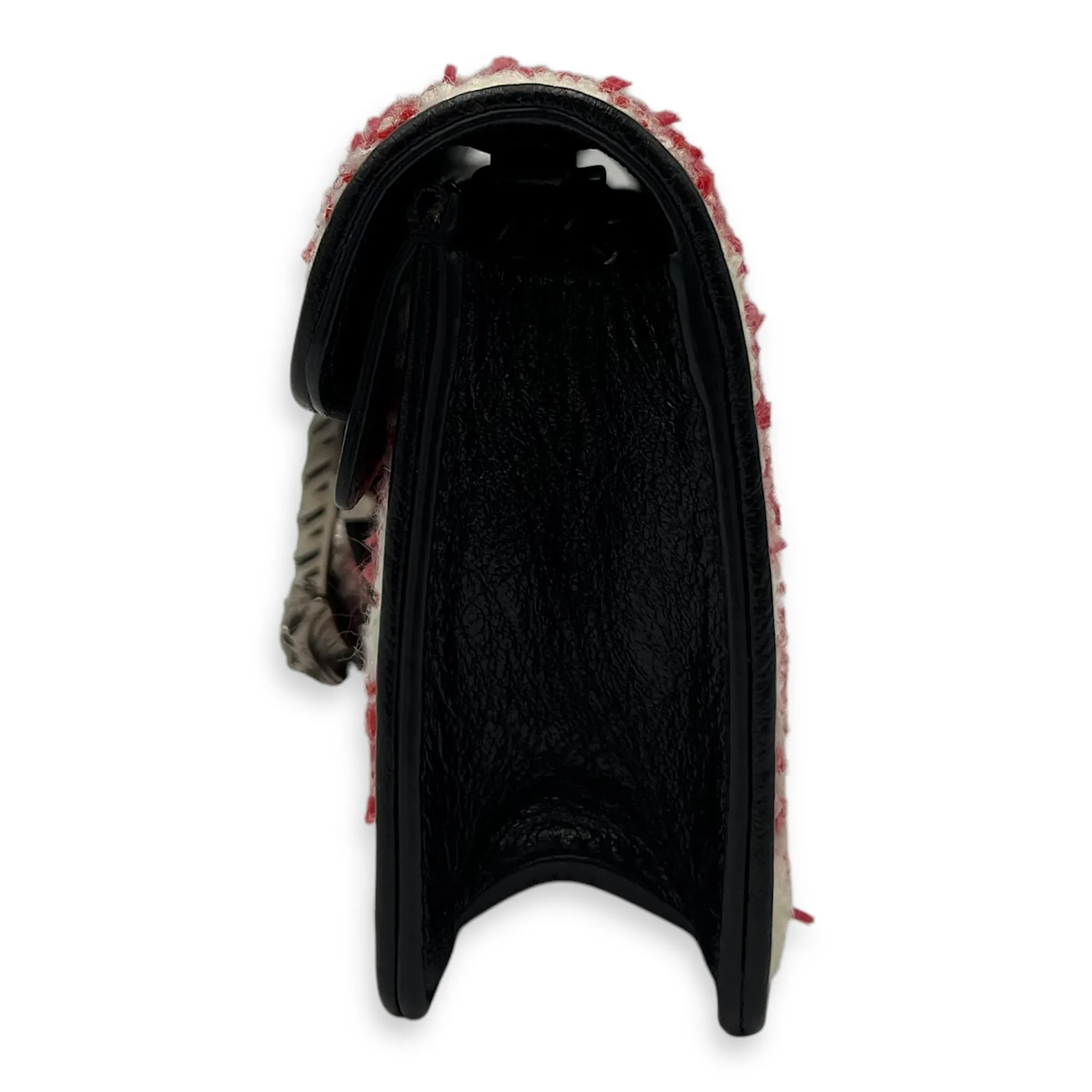 Dionysus Super Mini Red Crossbody Bag in Tweed, Ruthenium hardware