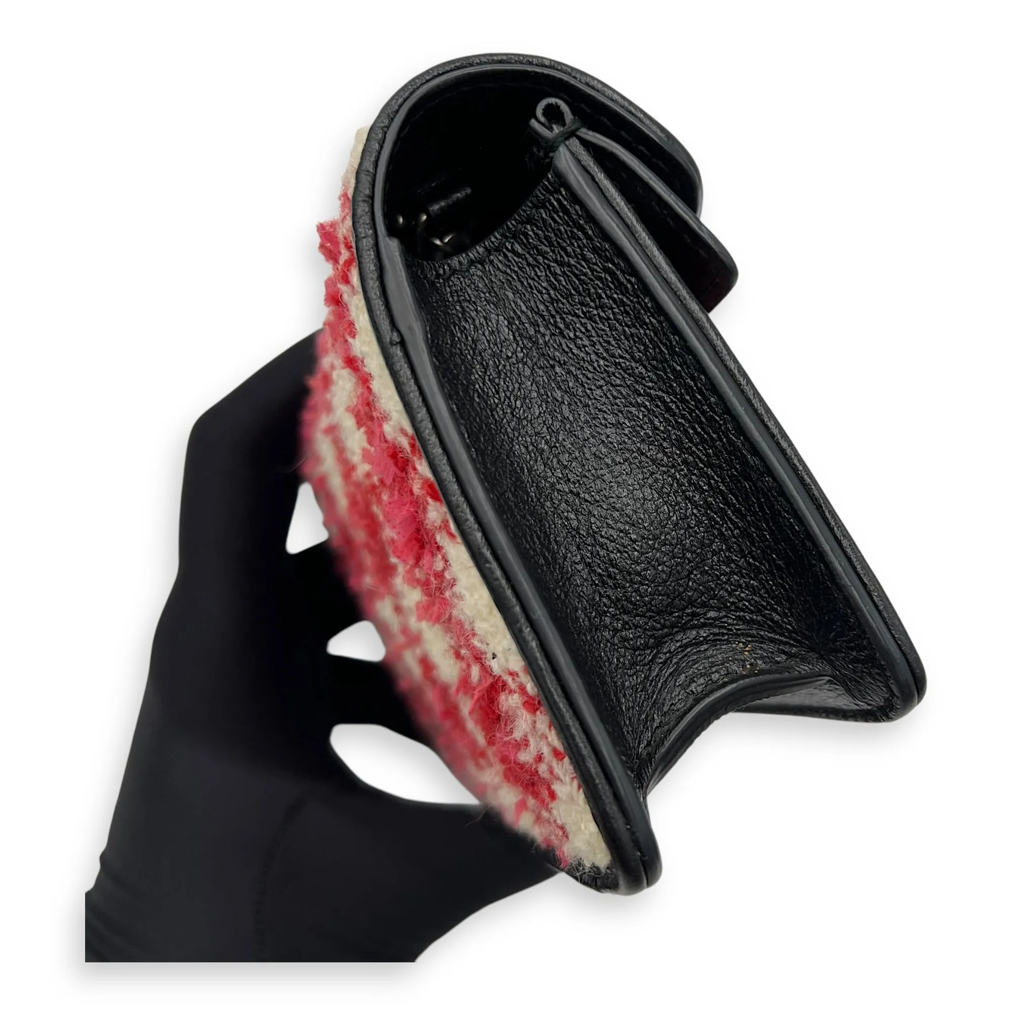 Dionysus Super Mini Red Crossbody Bag in Tweed, Ruthenium hardware