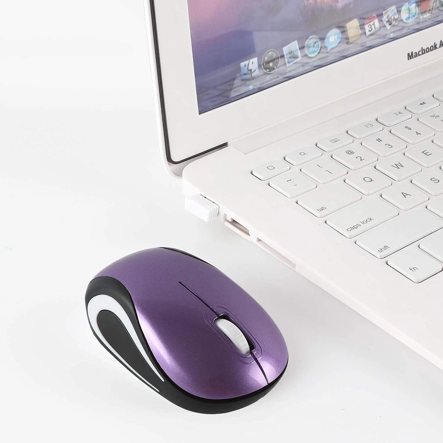 elec Space Mini Small Wireless Mouse for Kids Children 3-7 Years Old Child Size Travel Mouse Portable Mini Cordless Mice with USB Receiver for PC Laptop Computer Purple