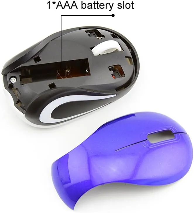 elec Space Mini Small Wireless Mouse for Travel Optical Portable Mini Cordless Mice with USB Receiver for PC Laptop Computer (Blue)