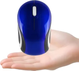 elec Space Mini Small Wireless Mouse for Travel Optical Portable Mini Cordless Mice with USB Receiver for PC Laptop Computer (Blue)