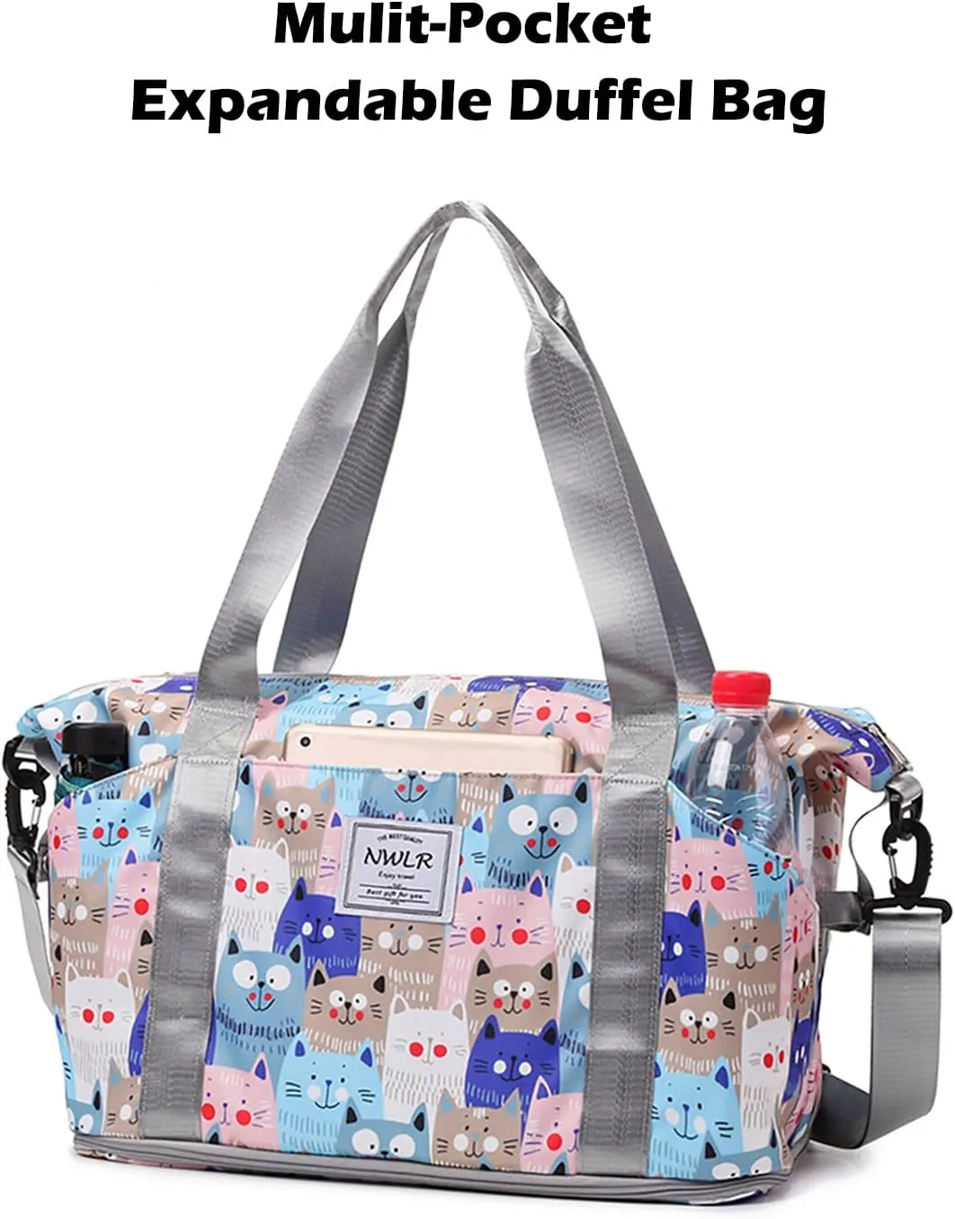 Expandable Travel Duffle Bag Weekender Carry on Overnight Bag Gym Bag for Women