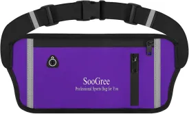 Fanny Packs for Women Men Slim Running Belt Waist Pack Runners Bag Waterproof Money Belt Phone Holder for Sports Hiking Traveling Walking Reflective Strip Adjustable Strap
