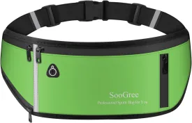 Fanny Packs for Women Men Slim Running Belt Waist Pack Runners Bag Waterproof Money Belt Phone Holder for Sports Hiking Traveling Walking Reflective Strip Adjustable Strap