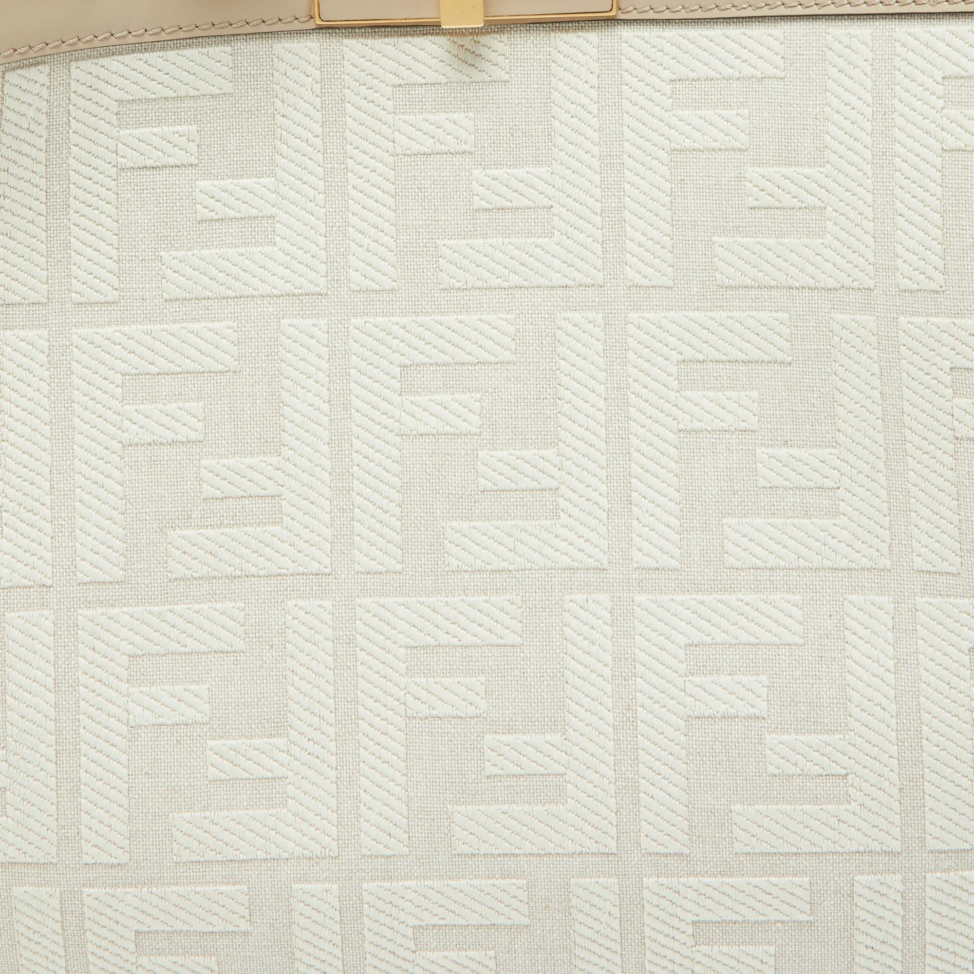 Fendi Beige Zucca Canvas And Leather Medium Ff Peekaboo X Tote..