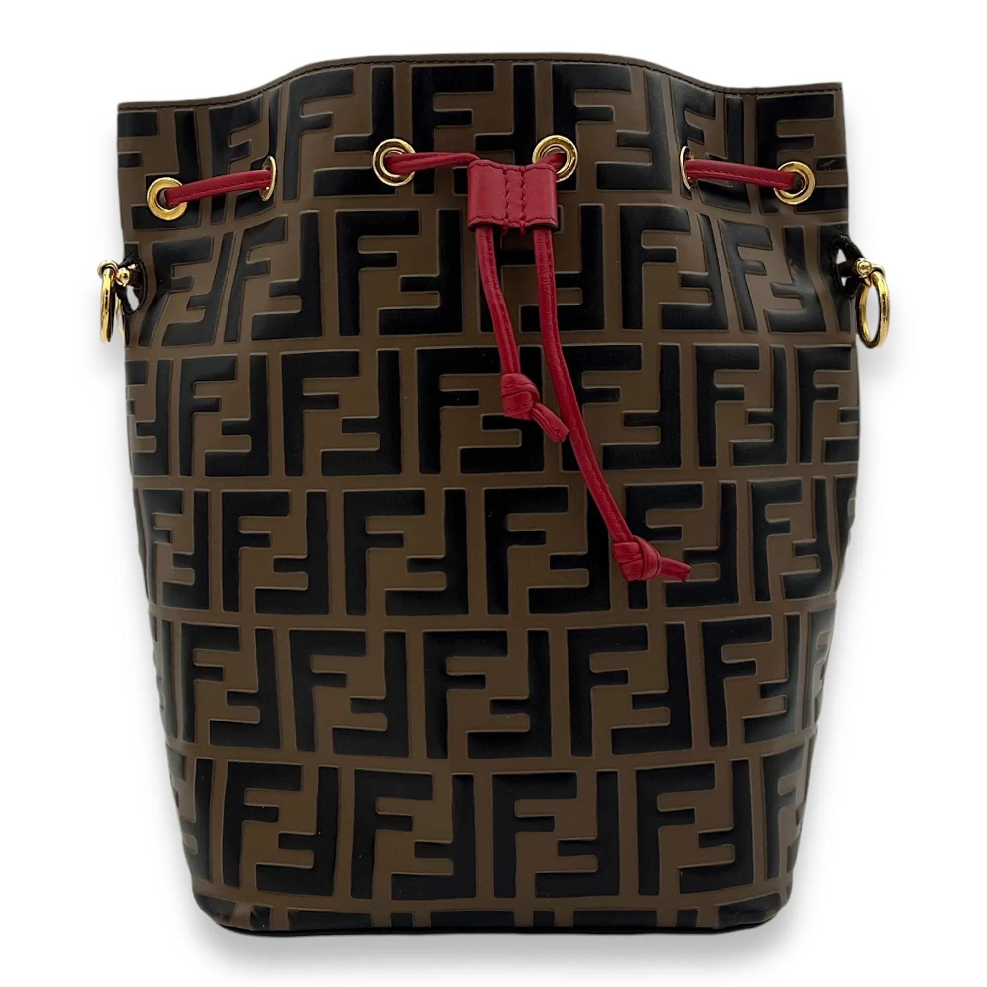 Fendi Peekaboo Top handle Bag Medium Brown in Calfskin , Silver Hardware S2408-000332CH