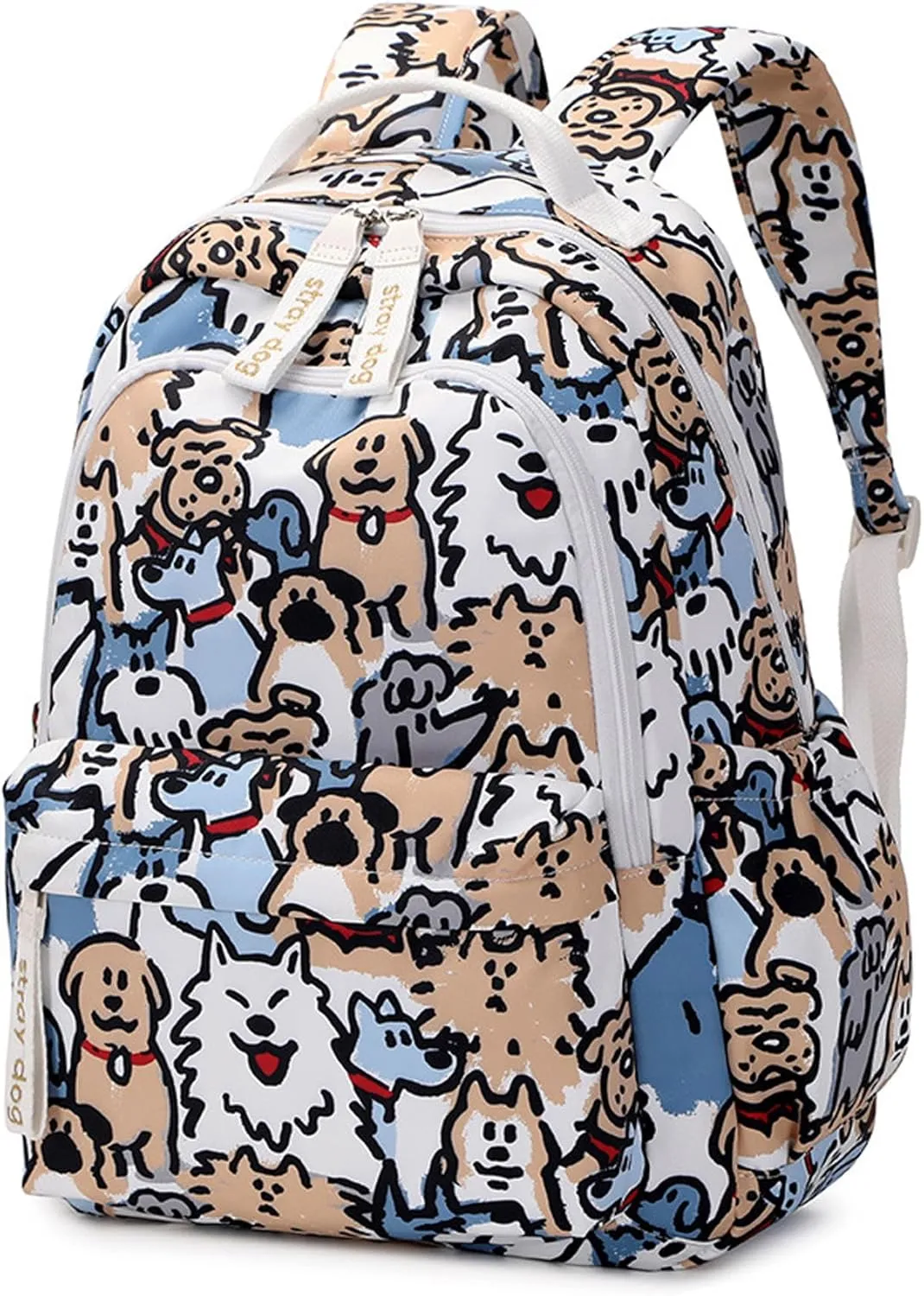 Girl Backpack Dog Print Backpack for Girls Boys Elementary Students Book Bag School Bags for Students