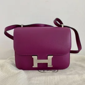 Hermès Constance 18 Anemone Evercolor Palladium Hardware PHW