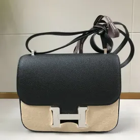 Hermès Constance 18 Noir (Black) Epsom Palladium Hardware PHW