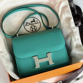 Hermès Constance 18 Vert Verone Evercolor Palladium Hardware PHW