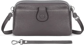 HUA ANGEL Women Small Crossbody Bag Leather Cellphone Purse Clutch Wallet Bag with Wristlet Straps Mini Over Shoulder Handbag