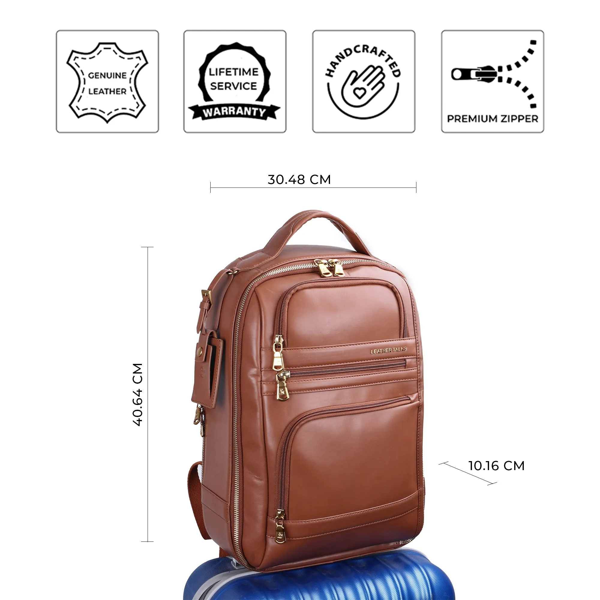 Jacob V 2.0 | Leather Backpack for Men | 100% Genuine Leather | Lifetime Service Warranty | Color: Tan