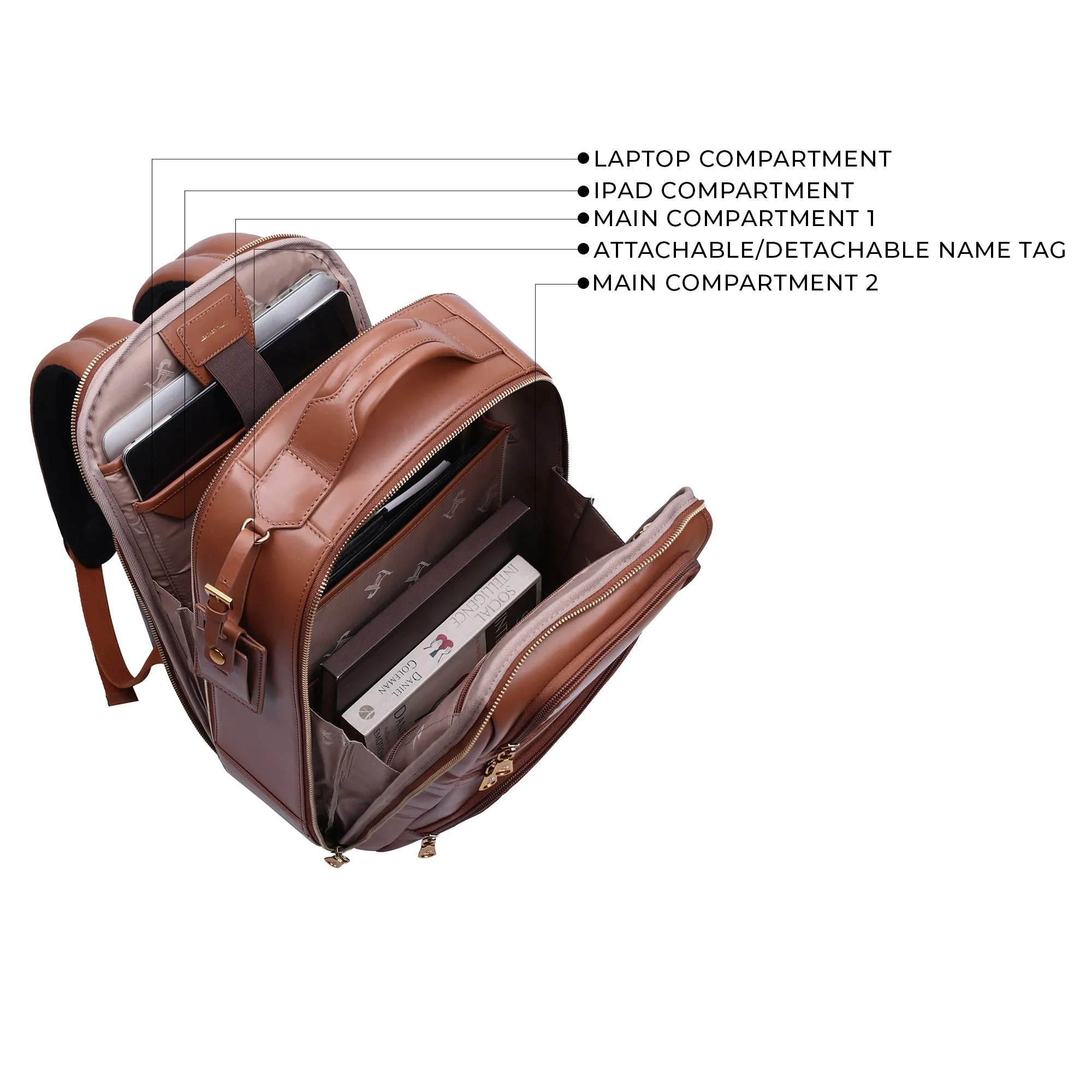 Jacob V 2.0 | Leather Backpack for Men | 100% Genuine Leather | Lifetime Service Warranty | Color: Tan