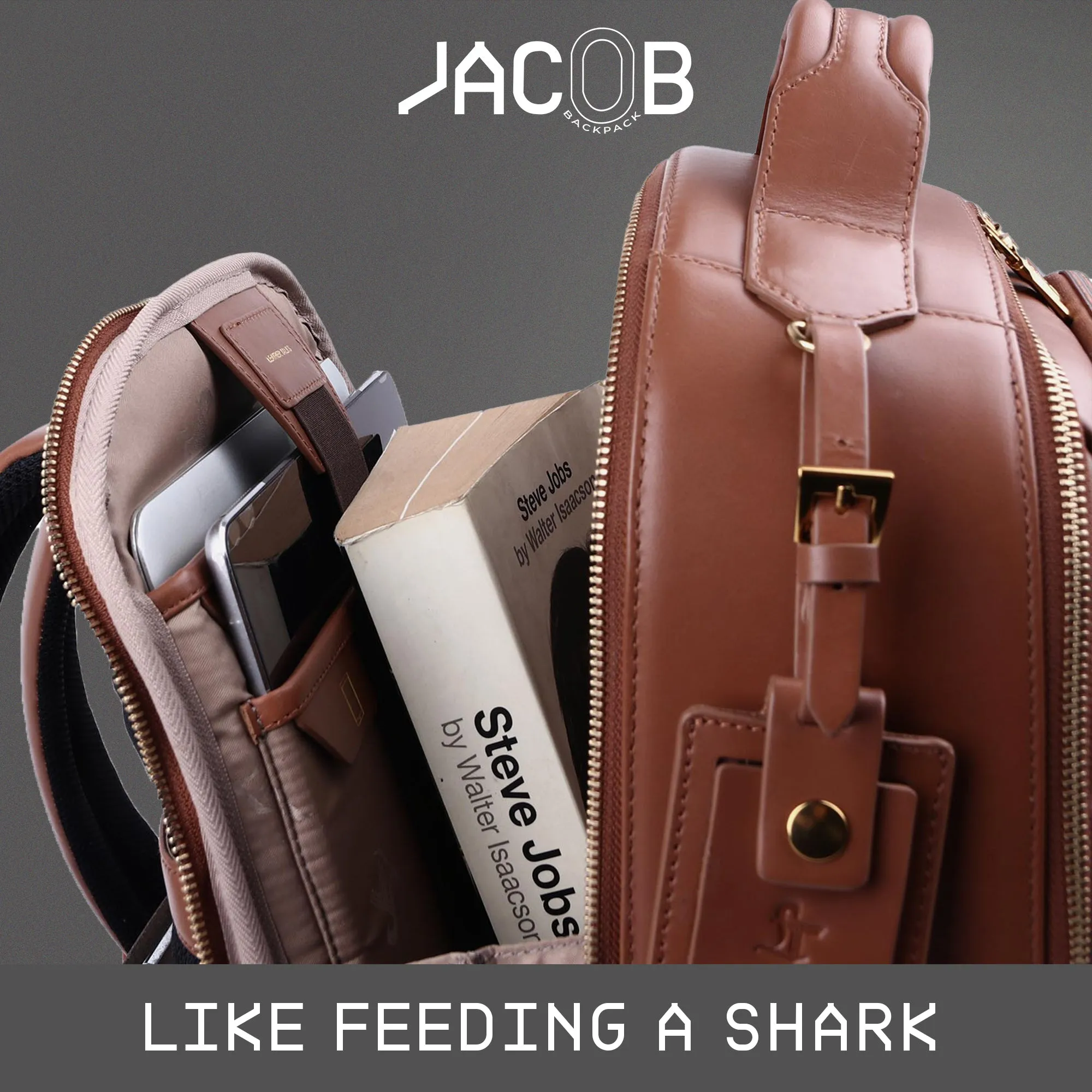Jacob V 2.0 | Leather Backpack for Men | 100% Genuine Leather | Lifetime Service Warranty | Color: Tan