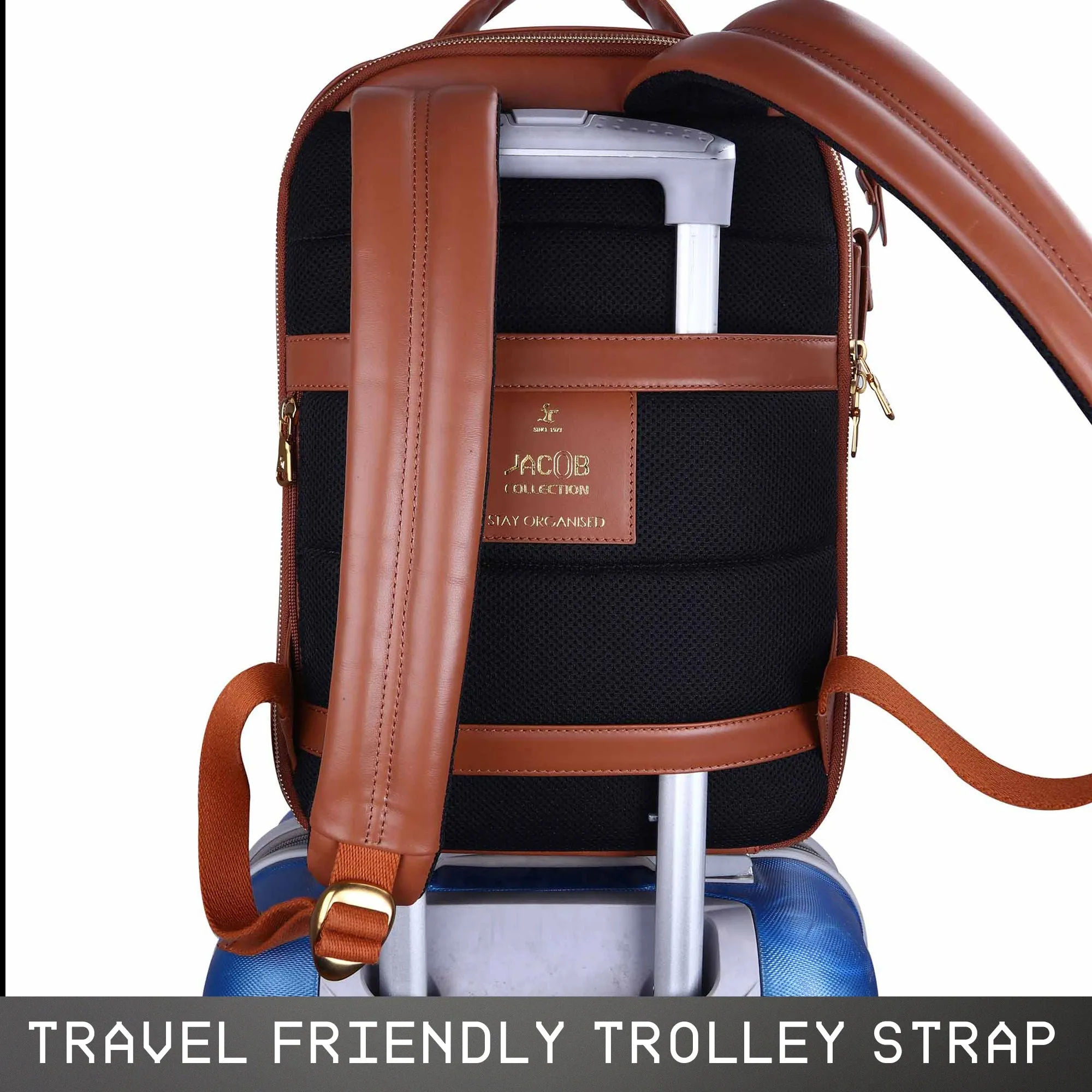 Jacob V 2.0 | Leather Backpack for Men | 100% Genuine Leather | Lifetime Service Warranty | Color: Tan