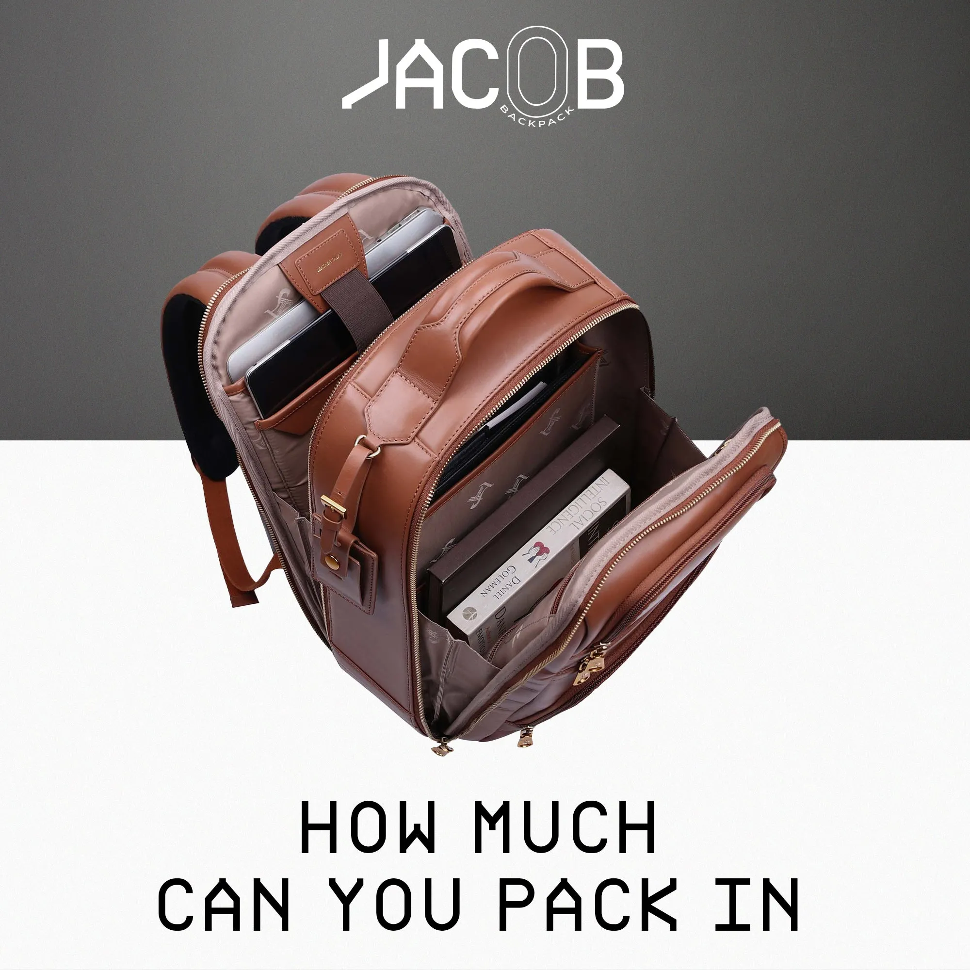 Jacob V 2.0 | Leather Backpack for Men | 100% Genuine Leather | Lifetime Service Warranty | Color: Tan