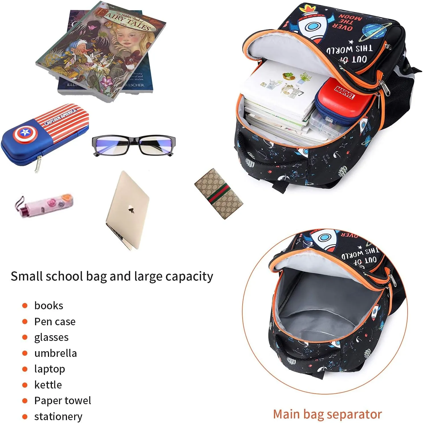 Kids Backpack for Girls Preschool Elementary Kindergarten School Bag 15.6 Multifunctional Cute Large Capacity