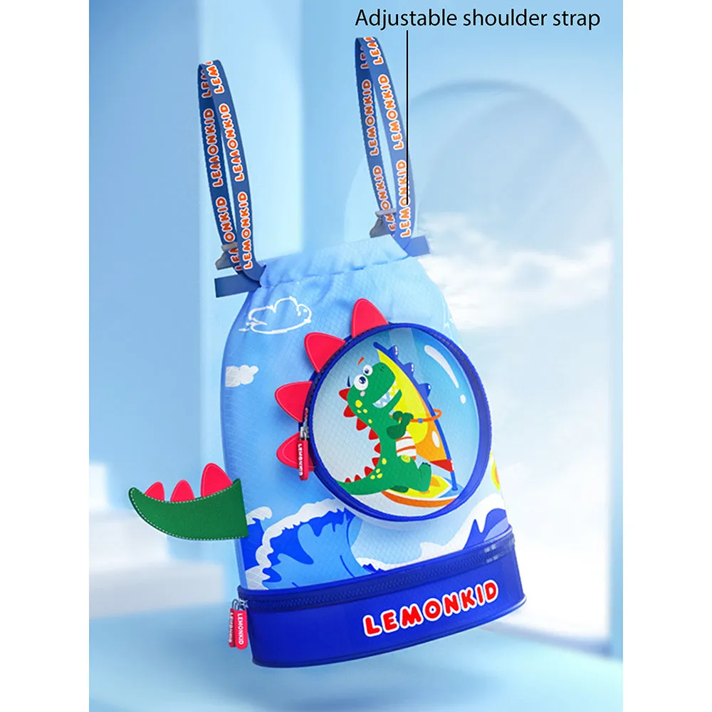 Kids Round Dinosaur , waterproof Swimming Bag/Beach Bag, Blue