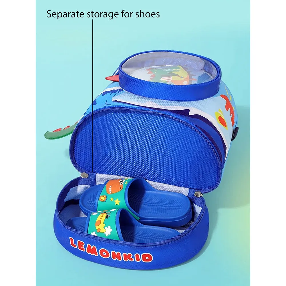 Kids Round Dinosaur , waterproof Swimming Bag/Beach Bag, Blue