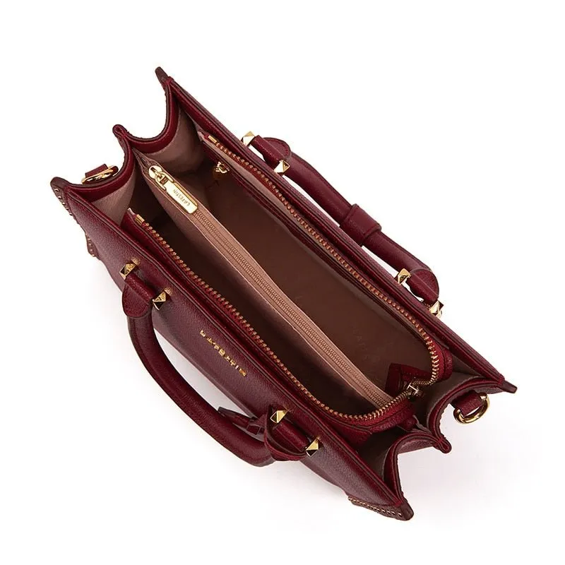 LA'FESTIN Lovely Leather Large Capacity Zipper Closure Crossbody Handbag Shoulder Bag