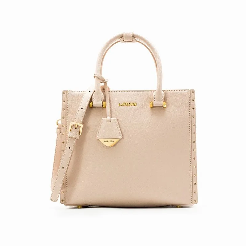 LA'FESTIN Lovely Leather Large Capacity Zipper Closure Crossbody Handbag Shoulder Bag