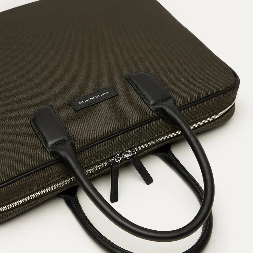 Lesage Canvas Computer Bag (Green)
