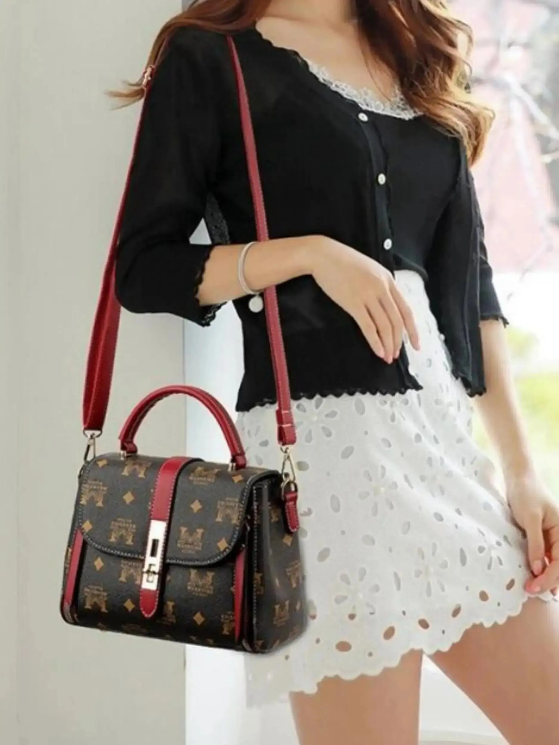 Letter Print Fashion Shoulder Bag Large Capacity Crossbody Handbag