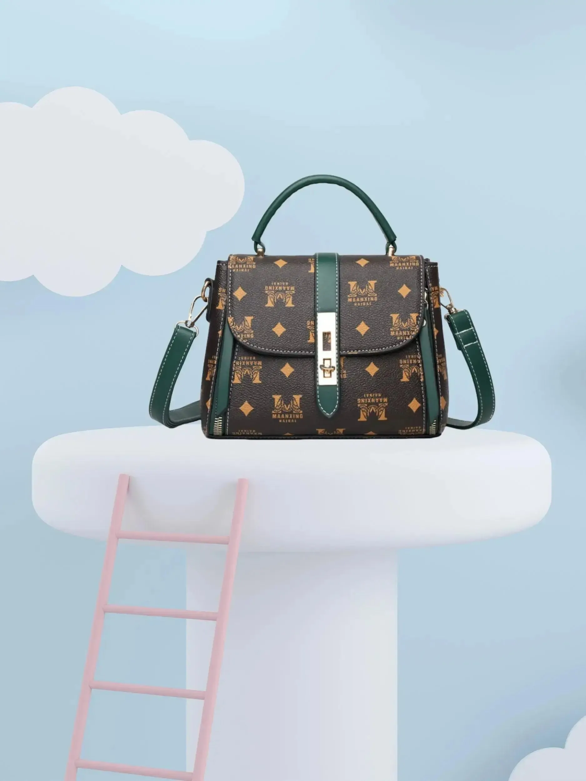 Letter Print Fashion Shoulder Bag Large Capacity Crossbody Handbag
