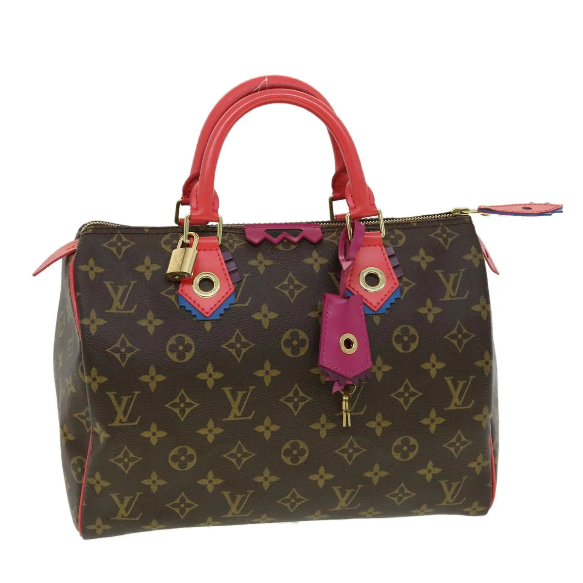 LOUIS VUITTON Monogram Totem Speedy 30 Hand Bag M41666 LV Auth bs2099A