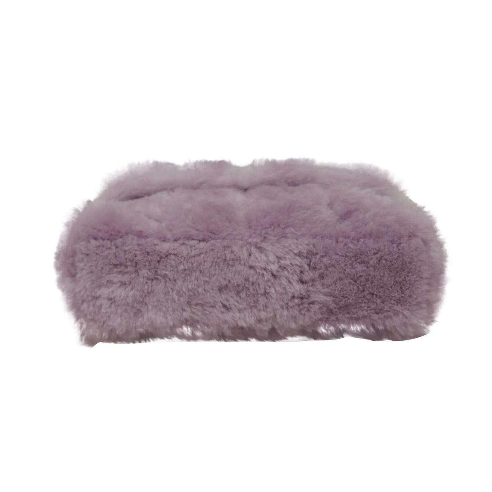 Loulou Shearling Quilted Clutch Bag Lilac Purple Silver Logo