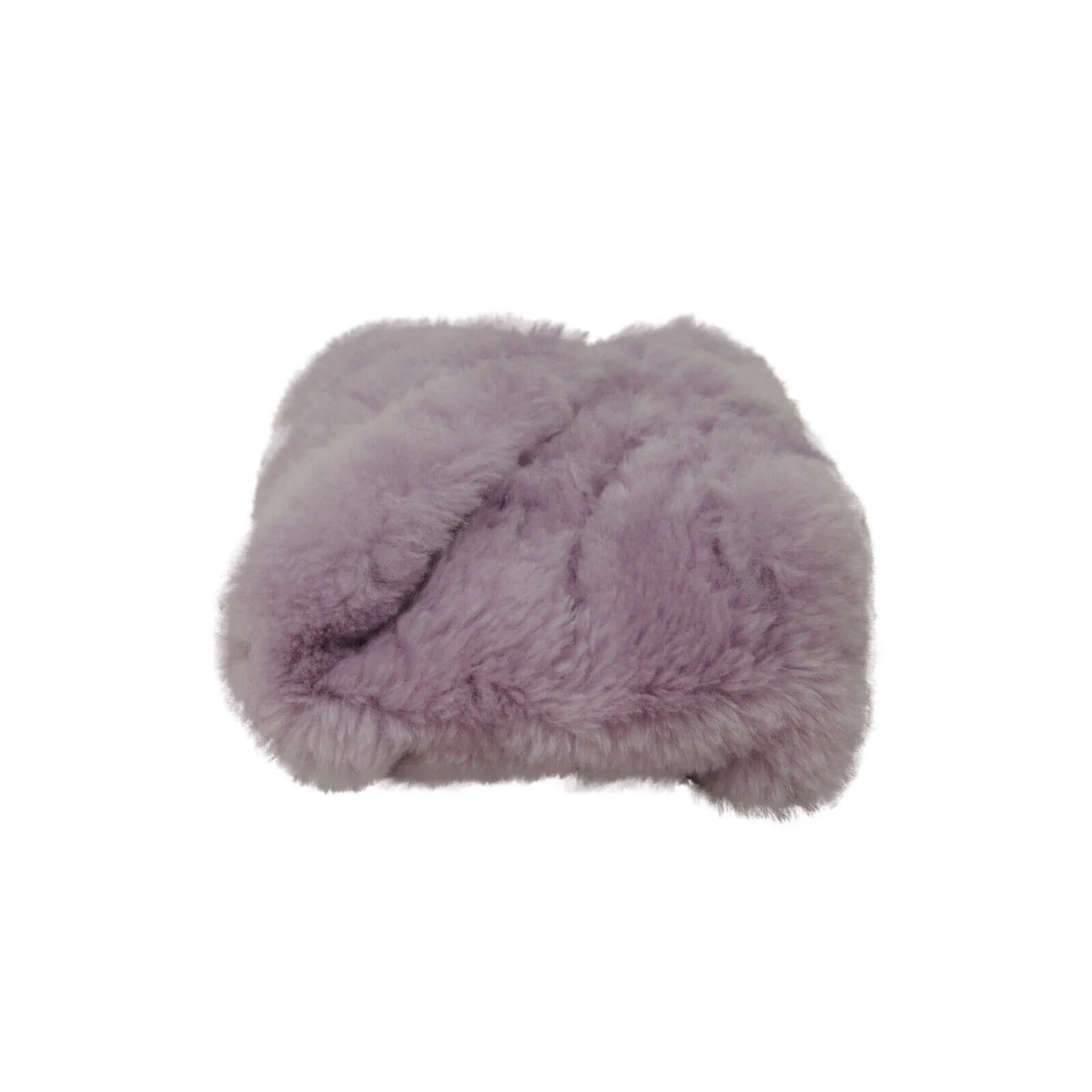Loulou Shearling Quilted Clutch Bag Lilac Purple Silver Logo