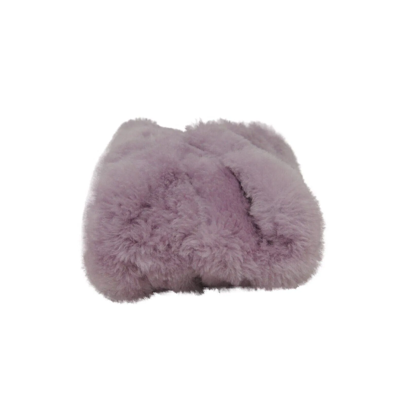 Loulou Shearling Quilted Clutch Bag Lilac Purple Silver Logo