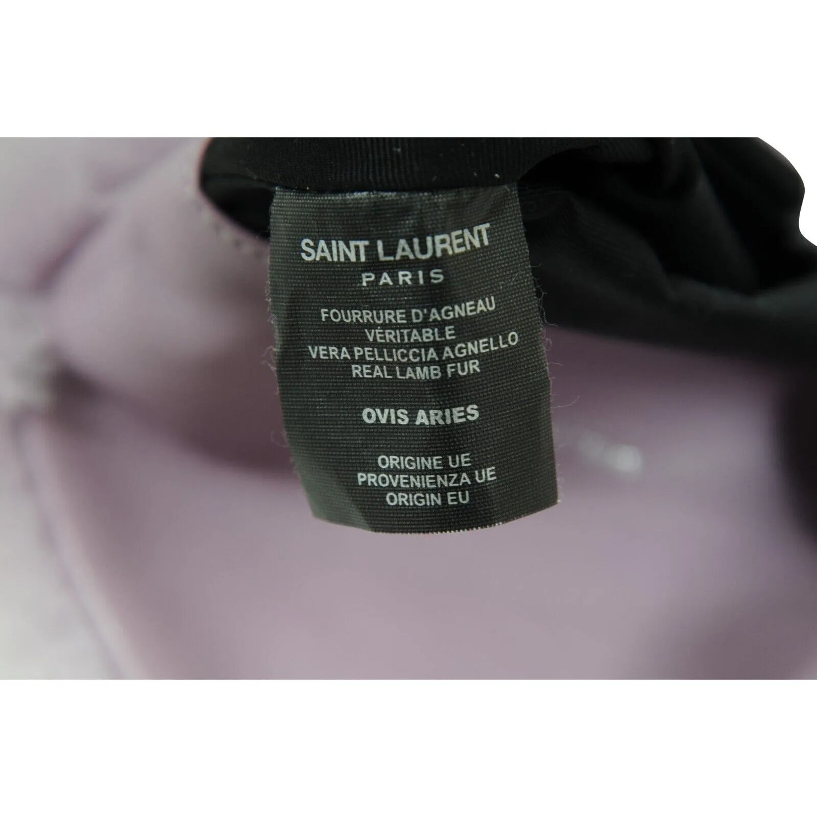 Loulou Shearling Quilted Clutch Bag Lilac Purple Silver Logo