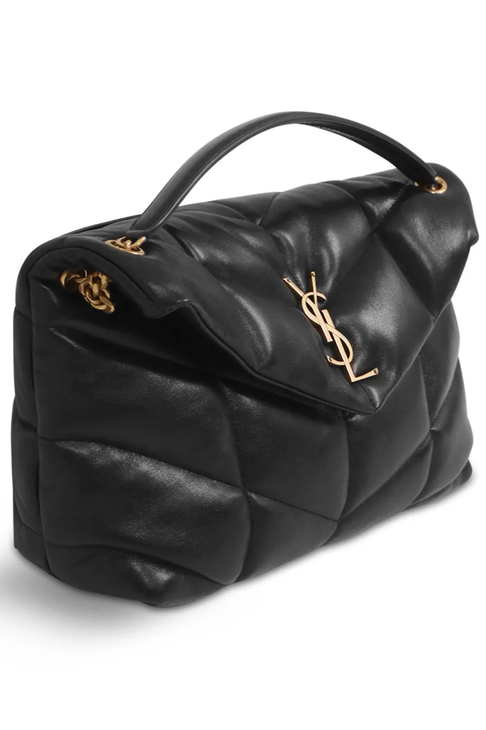 LOULOU SMALL PUFFER BAG | BLACK/GOLD