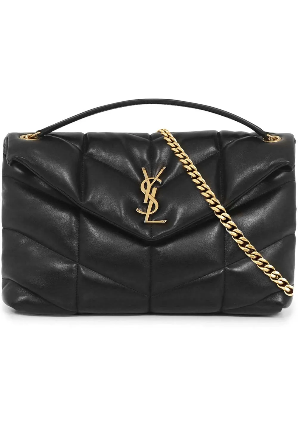 LOULOU SMALL PUFFER BAG | BLACK/GOLD