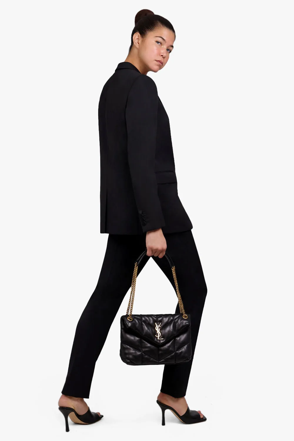 LOULOU SMALL PUFFER BAG | BLACK/GOLD